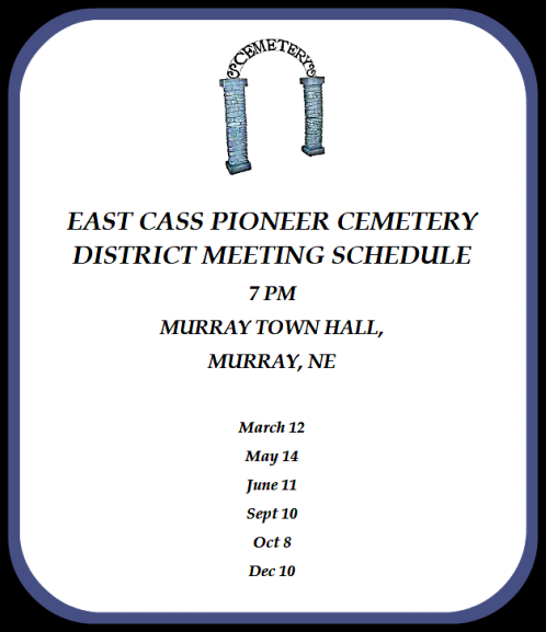 2018 03 07 EAST CASS PIONEERCEMETERY DISTRICT MEETING SCHEDULE4174