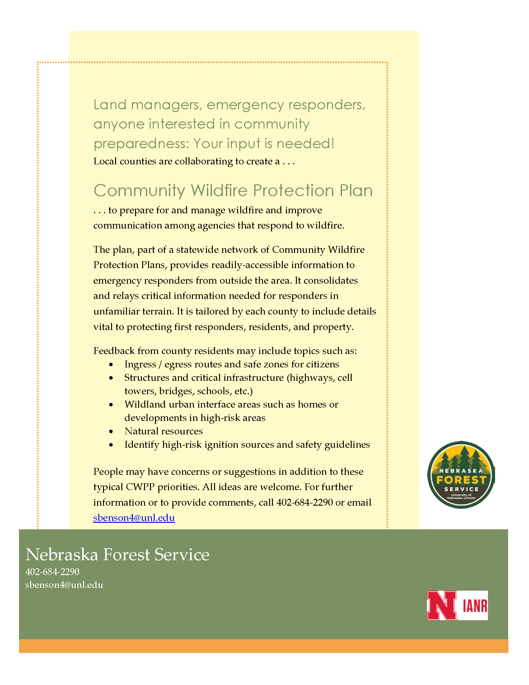 Flyer Your Input is Needed