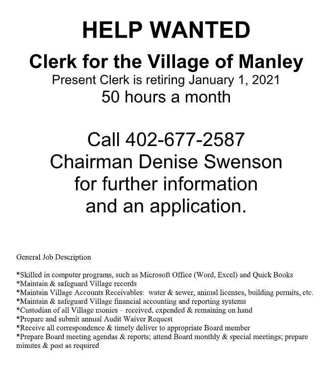 manley help wanted