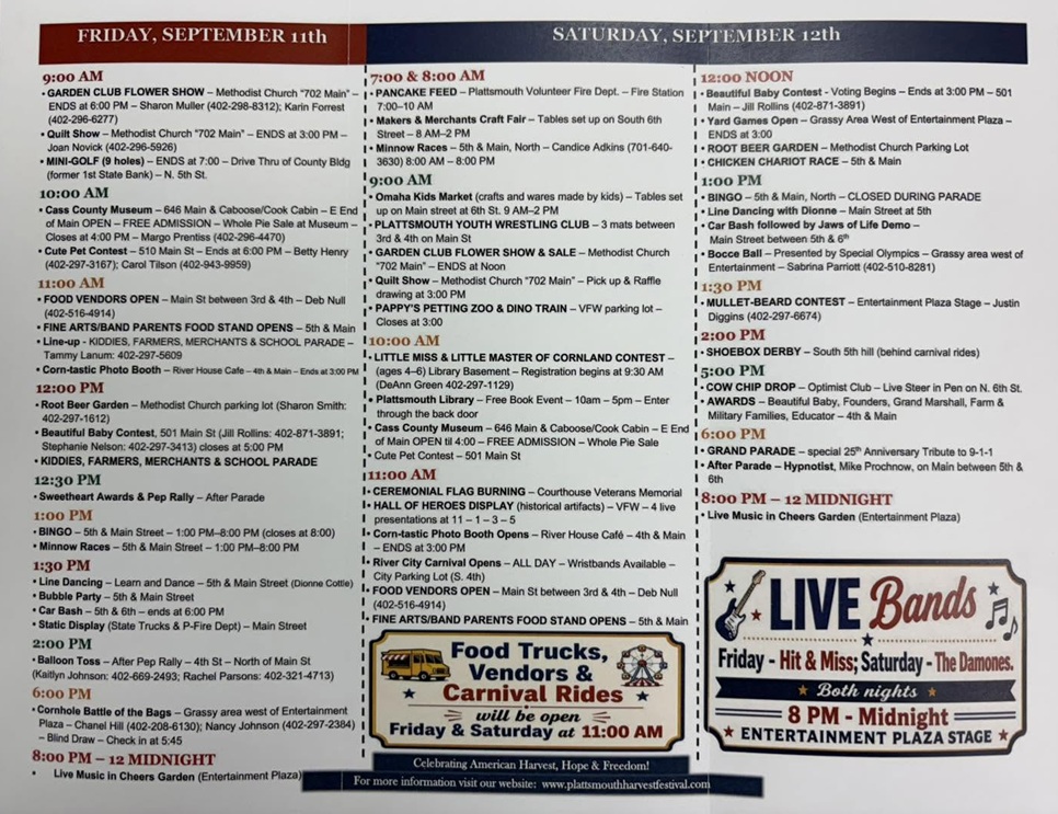 PHF schedule 2026